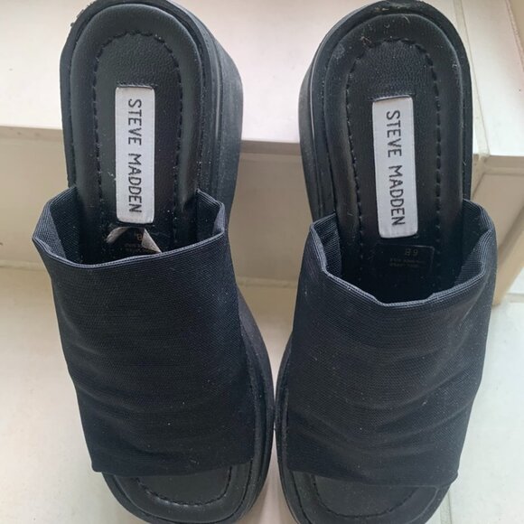 Steve Madden Step In Fabric Slinky Black Size 6 - Picture 2 of 5